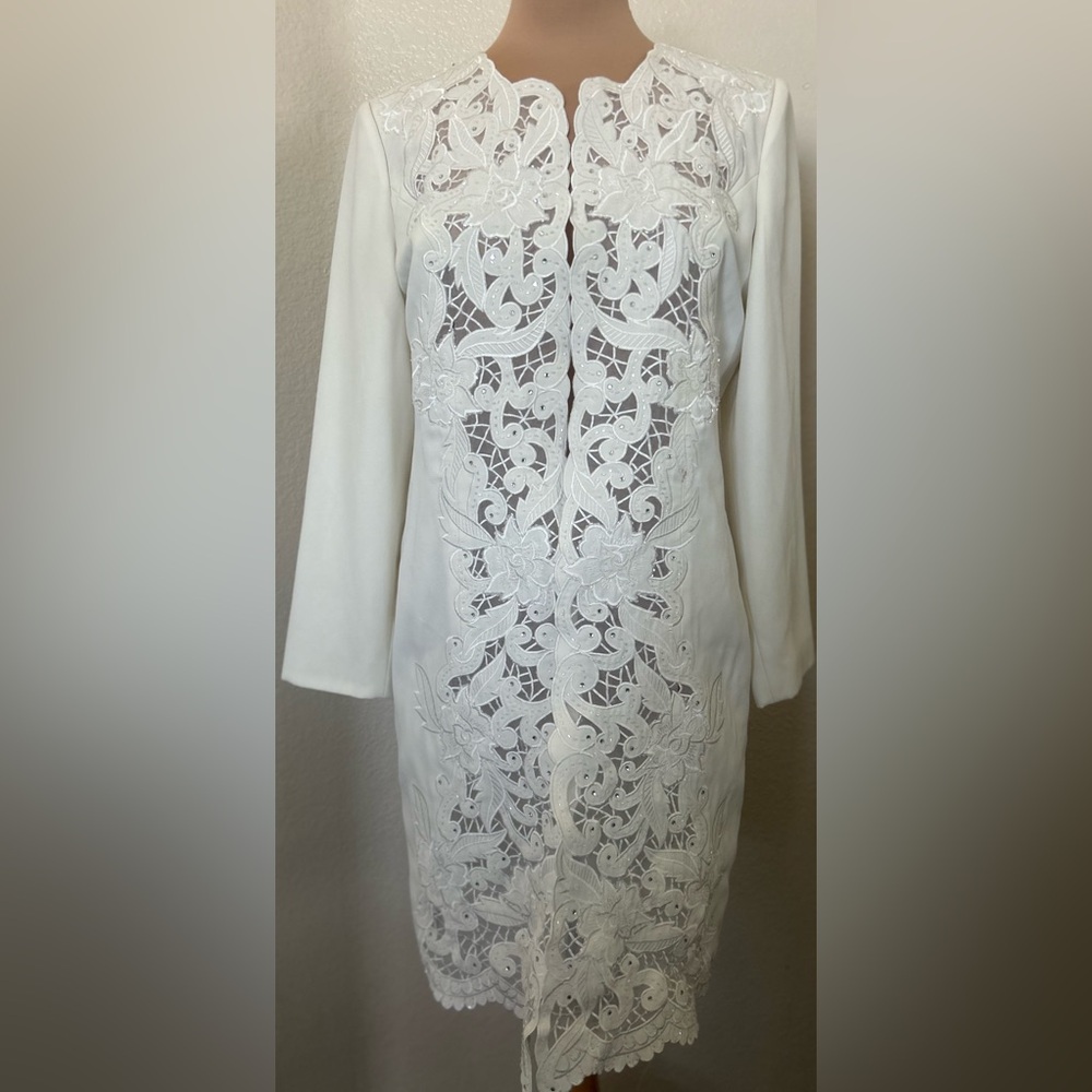 Elegant White Lace Coat